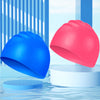 Bonnets de bain Greatever pour adultes, bonnets de bain en silicone haute élasticité (2 pièces) - Bleu foncé + rose
