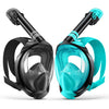Greatever Adult Full Face Snorkel Mask - Snorkeling Gear 2PCS - Black+Green