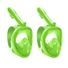 Greatever Kids Full Face Snorkel Mask | Colorful & Fun Gift | 2Pcs - Grass Green & Grass Green