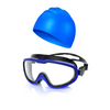 Greatever Adults Swimming Goggles Cap Set - Blue