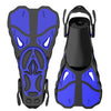 Palmes de natation Greatever pour adultes, à lame ventilée et à talon ouvert réglable - Bleu