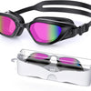 Lunettes de natation Greatever pour adultes, antibuée et protection UV - Noir/Violet galvanisé
