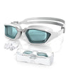 Greatever Anti-fog Swimming Goggles, HD Wide View Goggles Unisex-Adult - G4-white Grey/ Plasma Anti - Fog Light Brown Lens