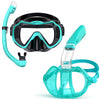 Masque de plongée demi-visage et équipement de plongée Greatever G3 pour adultes - Cyan