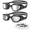 Lot de 2 lunettes de natation antibuée Greatever, protection UV pour piscine, pour hommes et femmes - Blanc