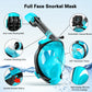 Adult Full Face Snorkeling Mask, PE Material, with Dry Top Respiratory System, Anti-Fog and Leak-Proof Snorkel, Detachable Camera Mount