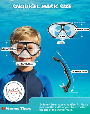 Kids Snorkel Set | Snorkeling Gear for Kids, Adjustable flippers