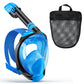 Adult Full Face Snorkeling Mask, PE Material, with Dry Top Respiratory System, Anti-Fog and Leak-Proof Snorkel, Detachable Camera Mount