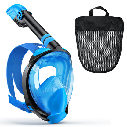 Adult Full-Face Snorkel Mask | PE & Anti-Fog & Leak-Proof & Dry Top & Camera Mount