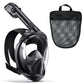 Adult Full Face Snorkeling Mask, PE Material, with Dry Top Respiratory System, Anti-Fog and Leak-Proof Snorkel, Detachable Camera Mount