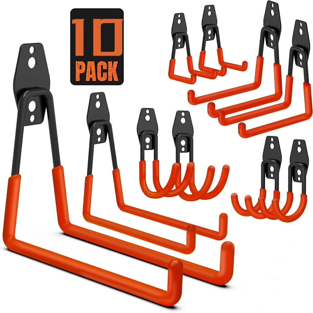 Garage Hooks, 10 Pack Wall Storage Hooks with 2 Extension Cord