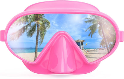 Greatever Swimming Goggles with Nose Cover , Anti-Fog Lens Leakproof Skirt for Adults Kids