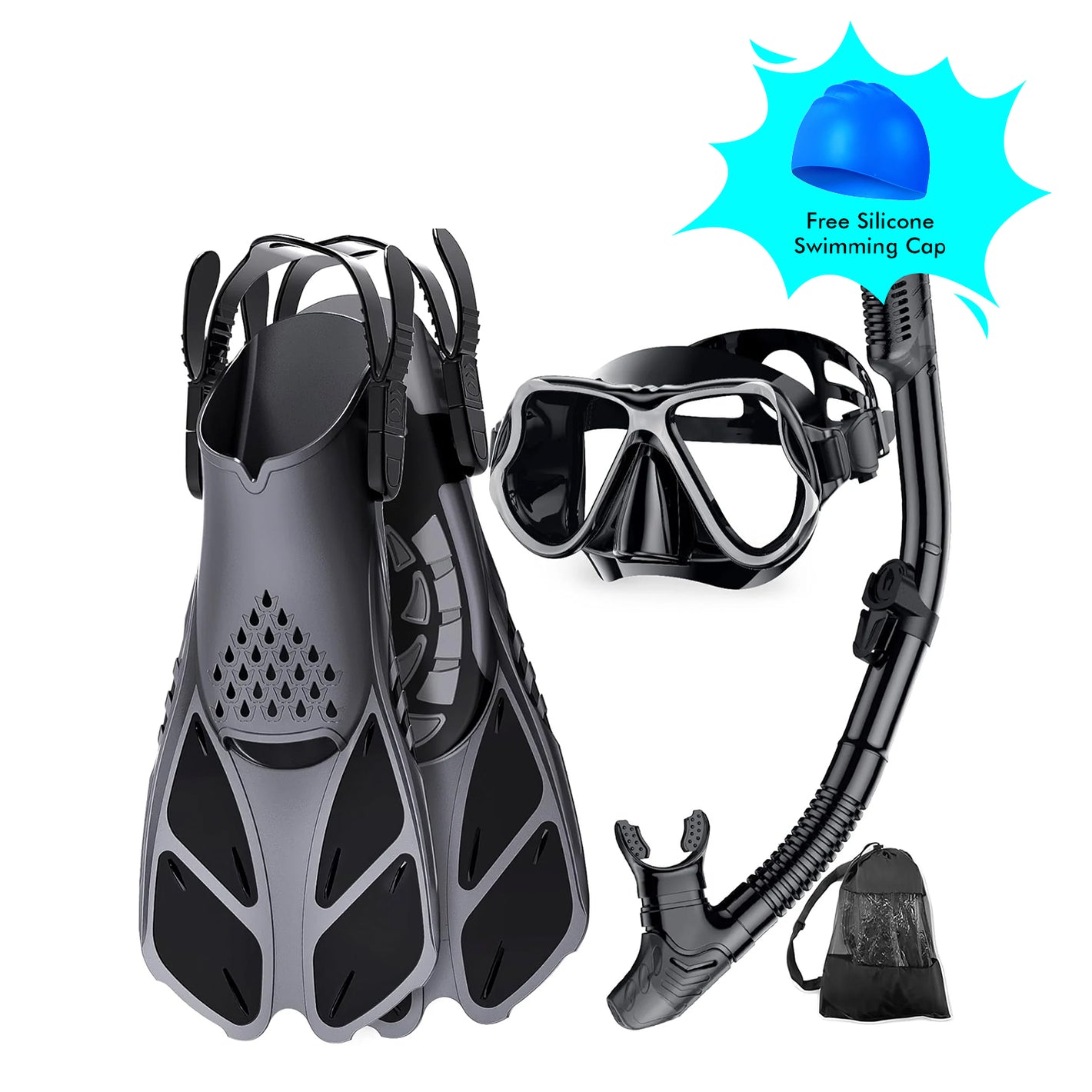 Greatever Adults Mask Fins Snorkel Set Snorkeling Gear