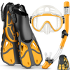 Ensemble de plongée Greatever avec palmes pour adultes - Orange