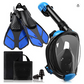 Greatever Full Face Snorkel Mask & Adjustable Swim Fins Snorkel Set for Adults