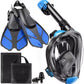 Greatever Full Face Snorkel Mask & Adjustable Swim Fins Snorkel Set for Adults