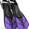 Palmes de plongée Greatever pour enfants, boucles réglables, talon ouvert, palmes de natation - Purple