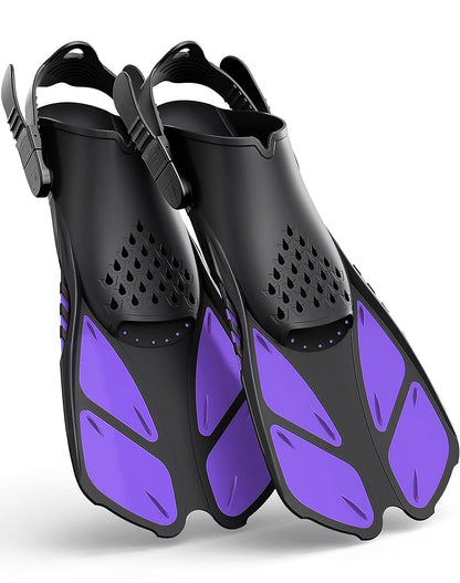 Greatever Kids Snorkel Fins Adjustable Buckles Open Heel Swim Flippers