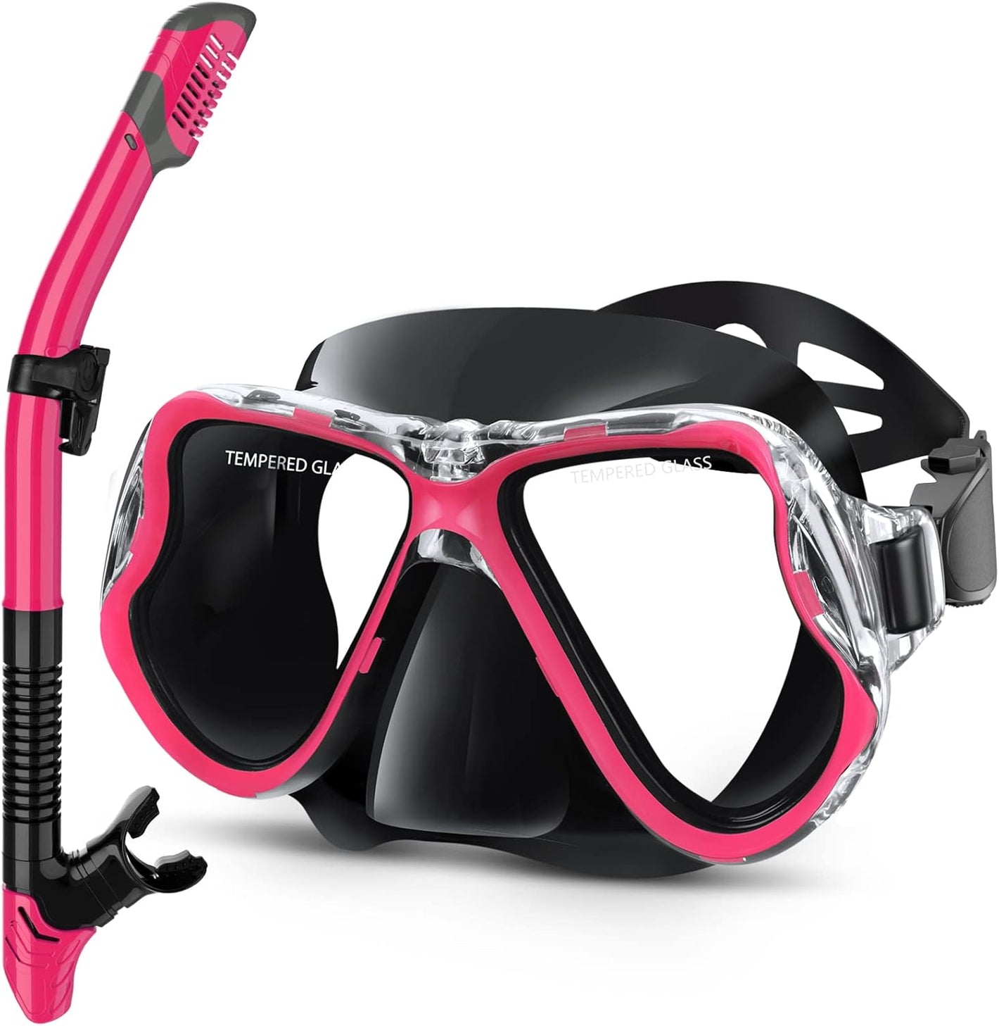 Greatever Adults Dry Snorkel Set Panoramic Wide View Anti-Fog Scuba Diving Mask