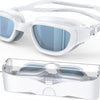 Greatever Swimming Goggles Polarized UV Protection Adult Goggles - White/Clear Smoke