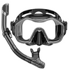 Greatever Snorkeling Gear for Adults, Dry-Top Snorkel Set, 180°Panoramic Wide View Diving Mask Breathing Freely Snorkel Mask for Snorkeling Scuba Diving Swimming Travel - Black