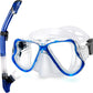 Greatever Kids Dry Snorkel Set Panoramic Wide View Anti-Fog Scuba Diving Mask