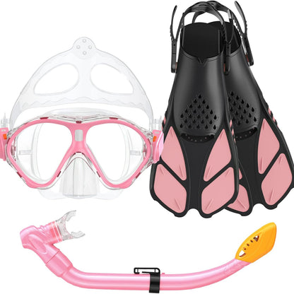 Ensemble de plongée avec tuba pour enfants, masque et palmes 