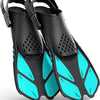 Greatever Kids Snorkel Fins Adjustable Buckles Open Heel Swim Flippers - Green