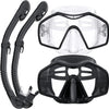 Greatever Snorkeling Gear for Adults, Dry Top Snorkel Mask Adult - Black / Black Transparent