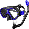 Ensemble de plongée Greatever Kids, masque et tuba unisexe pour enfants  - Bleu/Noir