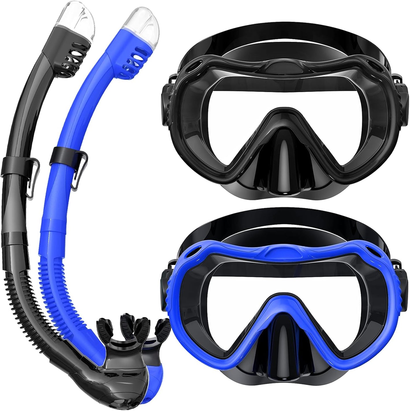 Greatever Snorkel Mask Set 180° Panoramic View Snorkel Gear for Adults 2PCS