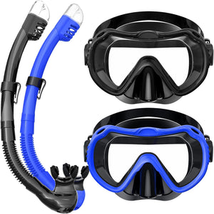 Greatever Snorkeling Gear for Adults, Snorkel Mask Set 180° Panoramic View Snorkel Gear