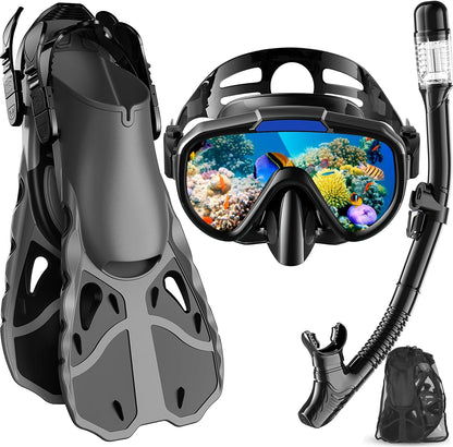 Greatever Snorkel Set with Fins for Adults