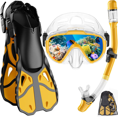 Greatever Snorkel Set with Fins for Adults