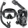 Greatever Full Face Snorkel Mask Snorkeling Gear for Adults Men and Women - Black