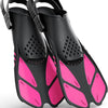 Greatever Kids Snorkel Fins Adjustable Buckles Open Heel Swim Flippers - Pink