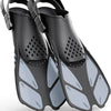 Greatever Adults Snorkel Fins Adjustable Buckles Open Heel Swim Flippers - Grey