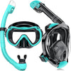 Greatever Full Face Snorkel Mask Snorkeling Gear for Adults Men and Women - Black-Green