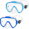 Greatever Swim Goggles Kids, Anti Fog Swimming Goggles with Nose Cover - Light Blue Green