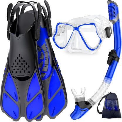 Snorkeling Set with Panoramic View Mask and Dry Top Snorkel