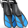 Greatever Snorkel Fins Adjustable Buckles Open Heel Swim Flippers - Bright Blue