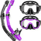 Greatever Dry-Top Snorkel Set With 180°Panoramic Wide View Diving Mask for Adults