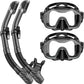 Greatever Dry-Top Snorkel Set With 180°Panoramic Wide View Diving Mask for Adults