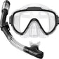 Greatever Snorkel Set Adults Snorkeling Gear Anti-Fog Panoramic View Swim Mask