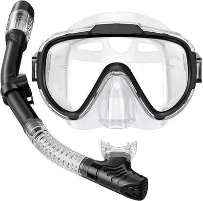 Greatever Snorkel Set Adults Snorkeling Gear Anti-Fog Panoramic View Swim Mask