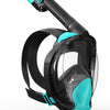 Greatever Full Face Snorkel Mask, Snorkeling Gear for Adults Diving Mask Anti Fog Premium Innovative Safety Breathing System - BlackGreen