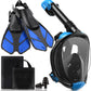 Greatever Full Face Snorkel Mask & Adjustable Swim Fins Snorkel Set for Adults