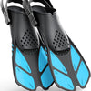 Greatever Snorkel Fins Adjustable Buckles Open Heel Swim Flippers - Cerulean Blue