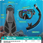 Lealinga Snorkel Set Adults with Flippers, Diving Set with Snorkel Mask, Dry Snorkel, Adjustable Flippers, Snorkelling Packages for Men and Women Scuba Diving Snorkel Mask Fins 3 Piece Snorkel Set