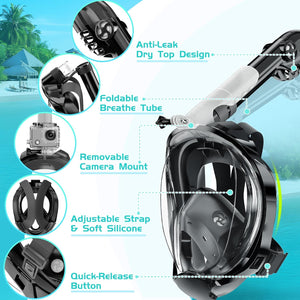 Greatever Full Face Snorkel Mask Snorkeling Gear for Adults Men and Women